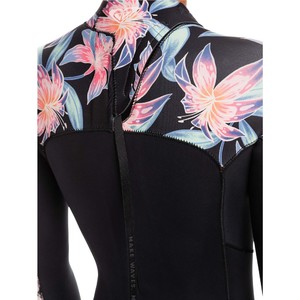 2024 Roxy Dames Swell Series 3/2mm Gbs Rug Ritssluiting Wetsuit ERJW103121 - Anthracite Paradise